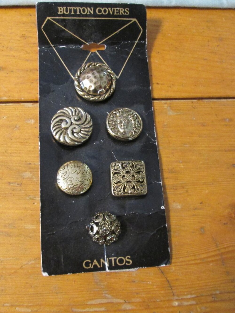 vtg Gantos Button covers New old stock gold tone